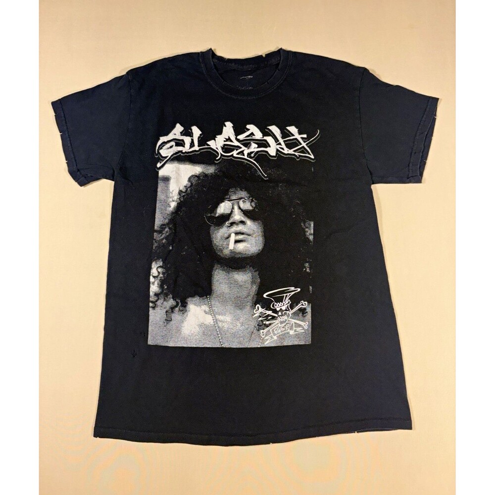 Alstyle Mens S/M Black Cotton Knit Slash Guns N' Roses Graphic Crew Neck Tee